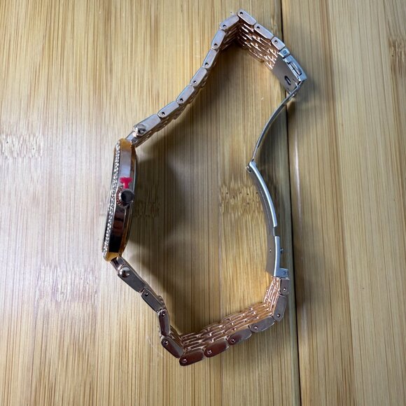 NWT Adrienne Vittadini Rose Gold/Silver/Crystal Ladies' Watch AD8520, 39mm - Picture 4 of 5